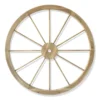Natural Wood Wagon Wheel Outdoor Wall Decor, 32"