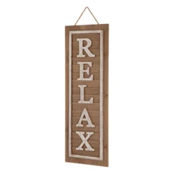 Natural Wooden Relax Outdoor Porch Sign, 36"