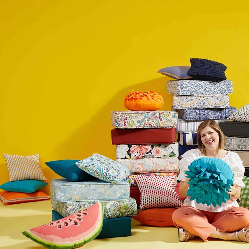 Navy Awning Striped Gusseted Outdoor Deep Seat Cushion 2 Navy Awning Striped Gusseted Outdoor Deep Seat Cushion - Image 2