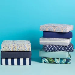 Navy Awning Striped Gusseted Outdoor Deep Seat Cushion 8 Navy Awning Striped Gusseted Outdoor Deep Seat Cushion -Outdoor Corner Shop navy awning striped gusseted outdoor deep seat cushion 3