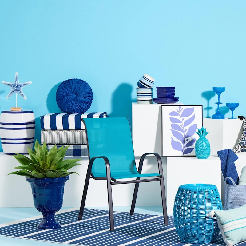 Navy Awning Striped Gusseted Outdoor Deep Seat Cushion 5 Navy Awning Striped Gusseted Outdoor Deep Seat Cushion - Image 5