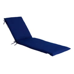 Navy Blue Canvas Basic Outdoor Chaise Lounge Cushion