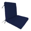 Navy Blue Canvas Outdoor Hinged Seat Cushion