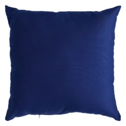 Navy Blue Canvas Outdoor Throw Pillow, 16"