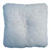 Navy Blue Ticking Striped Outdoor Tufted Back Cushion
