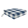 Navy Buffalo Check Gusseted Outdoor Deep Seat Cushion