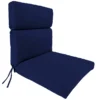 Navy Canvas Outdoor Hinged Chair Cushion