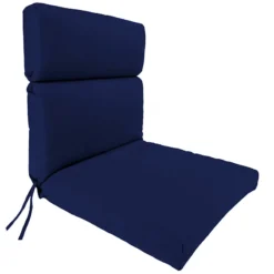 Navy Canvas Outdoor Hinged Chair Cushion