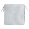 Navy Ticking Striped Gusseted Outdoor Deep Seat Cushion