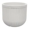 Off-White Fluted Low Planter, 16.5"