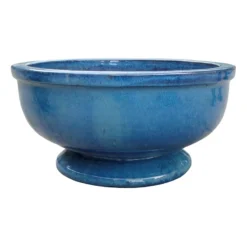 Omni Sky Blue Bowl Planter, 23"