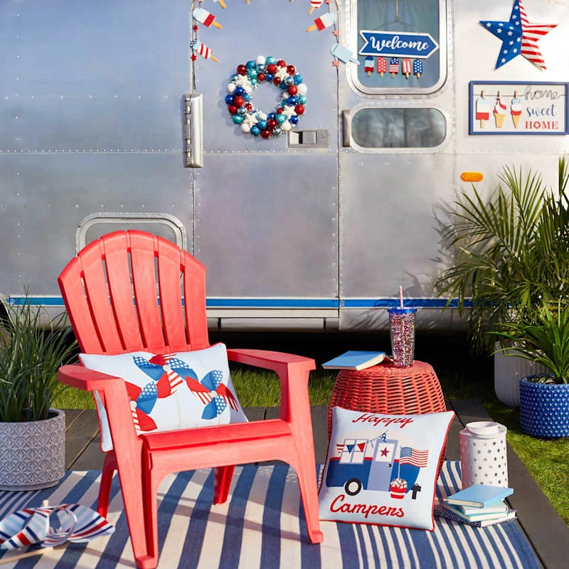 Outdoor Adirondack Chair, Red 2 Outdoor Adirondack Chair, Red - Image 2