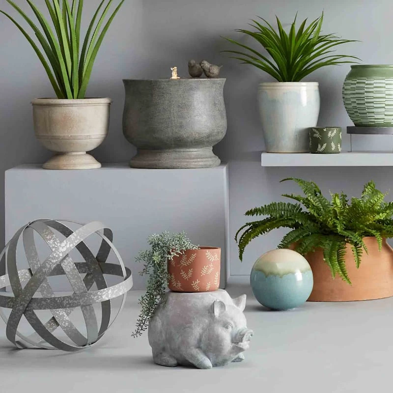 Outdoor Galvanized Metal Bands Sphere Figurine, 18" 2 Outdoor Galvanized Metal Bands Sphere Figurine, 18" - Image 2