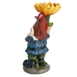 Outdoor Garden Gnome Holding Sunflower Figurine, 19" -Outdoor Corner Shop outdoor garden gnome holding sunflower figurine 19 2
