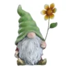 Outdoor Gnome With Flower Figurine, 12"