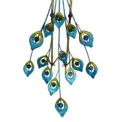 Outdoor Green & Blue Metal Peacock Figurine, 35.5" -Outdoor Corner Shop outdoor green blue metal peacock figurine 35.5 2