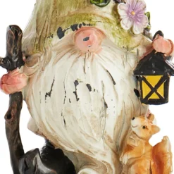 Outdoor Green Hat Gnome Figurine, 9" -Outdoor Corner Shop outdoor green hat gnome figurine 9 4