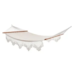 Outdoor Hammock With Lace Trim & Spreader Bars