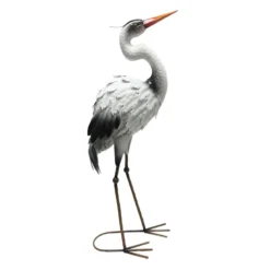 Outdoor Metal Crane Figurine, 30"