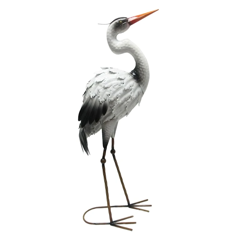 Outdoor Metal Crane Figurine, 30" 1 Outdoor Metal Crane Figurine, 30"