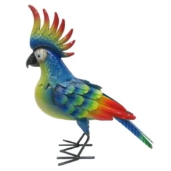 Outdoor Metal Parrot Figurine, 15.5"