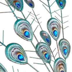 Outdoor Metal Peacock Figurine With Acrylic Jeweled Tail, 38.5" -Outdoor Corner Shop outdoor metal peacock figurine with acrylic jeweled tail 38.5 6