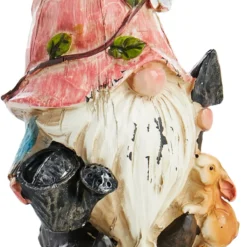 Outdoor Orange Hat Garden Gnome Figurine, 9" -Outdoor Corner Shop outdoor orange hat garden gnome figurine 9 3