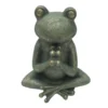 Outdoor Sitting Yoga Frog Statue, 11.5"