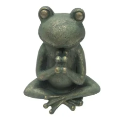 Outdoor Sitting Yoga Frog Statue, 11.5"