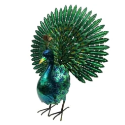 Outdoor Spreading Tail Peacock Figurine, 23"