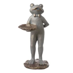 Outdoor Standing Bowtie Frog Figurine, 28.5"