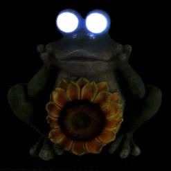 Outdoor Sunflower Frog Solar Light Figurine, 10.5" -Outdoor Corner Shop outdoor sunflower frog solar light figurine 10.5 2