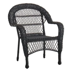 Outdoor Wicker Chair, Black