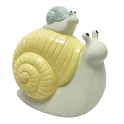 Outdoor Yellow Terracotta Snail Figurine, 7.5"