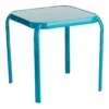 Painted Teal Square Glass End Table Teal, 16"