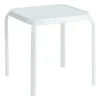 Painted White Square Glass End Table, 16"