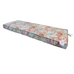 Paisley Multicolor Gusseted Outdoor Bench Cushion
