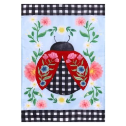 Patterned Ladybug Garden Flag