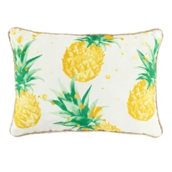 Pineapple Print Outdoor Throw Pillow, 13x18