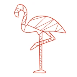 Pink Geo Flamingo Outdoor Wall Decor, 14x18
