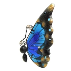 Pre-Lit Butterfly Garden Statue With Timer, Blue
