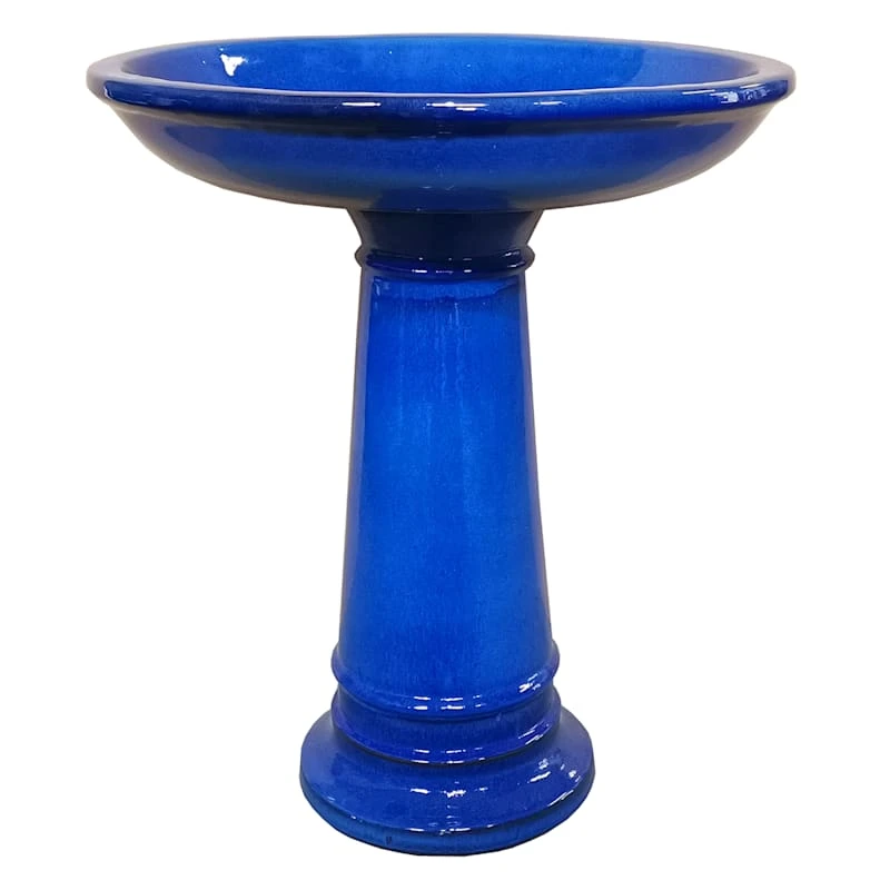 Providence Beauly Blue Ceramic Birdbath 22.8" 1 Providence Beauly Blue Ceramic Birdbath 22.8"