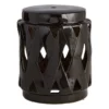 Providence Black Lattice Ceramic Plant Stand, 18"