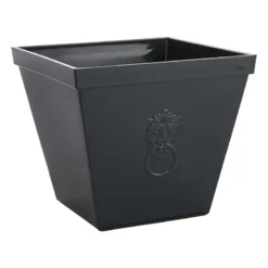 Providence Black Sarabi Square Planter, 18"
