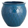 Providence Blue Glazed Barbed Wire Pot, Large