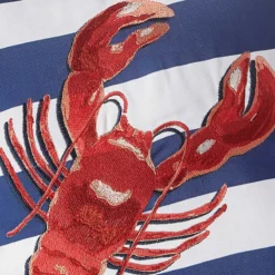 Providence Lobster Striped Outdoor Throw Pillow, 16" -Outdoor Corner Shop providence lobster striped outdoor throw pillow 16 2