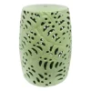 Providence Mint Green Palm Leaf Ceramic Garden Stand, 17.7"