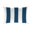 Providence Navy Awning Striped Lumbar Outdoor Throw Pillow, 14x20