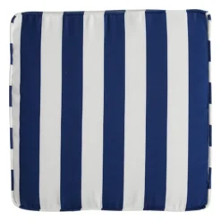 Providence Navy Blue Awning Striped Gusseted Outdoor Deep Seat Cushion