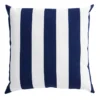 Providence Navy Blue Awning Striped Oversized Outdoor Throw Pillow
